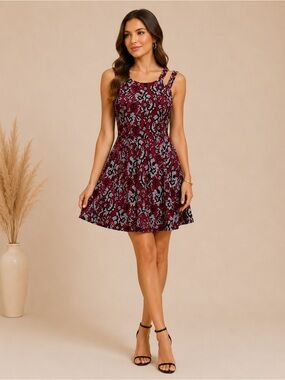Love…Edy Women’s Floral Lace Fit & Flare Dress Size L